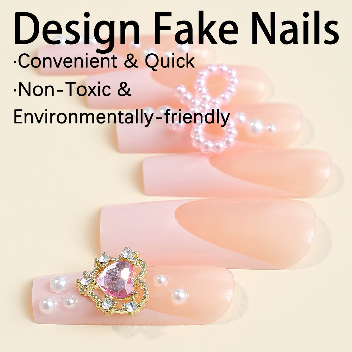 Women's Love Diamond Bow Wear Nail Tip