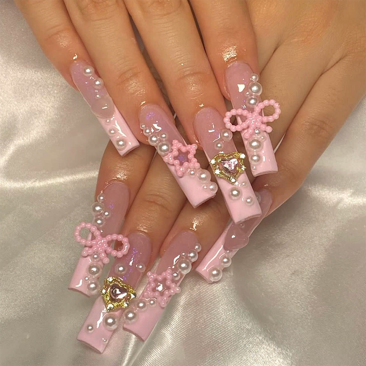 Women's Love Diamond Bow Wear Nail Tip