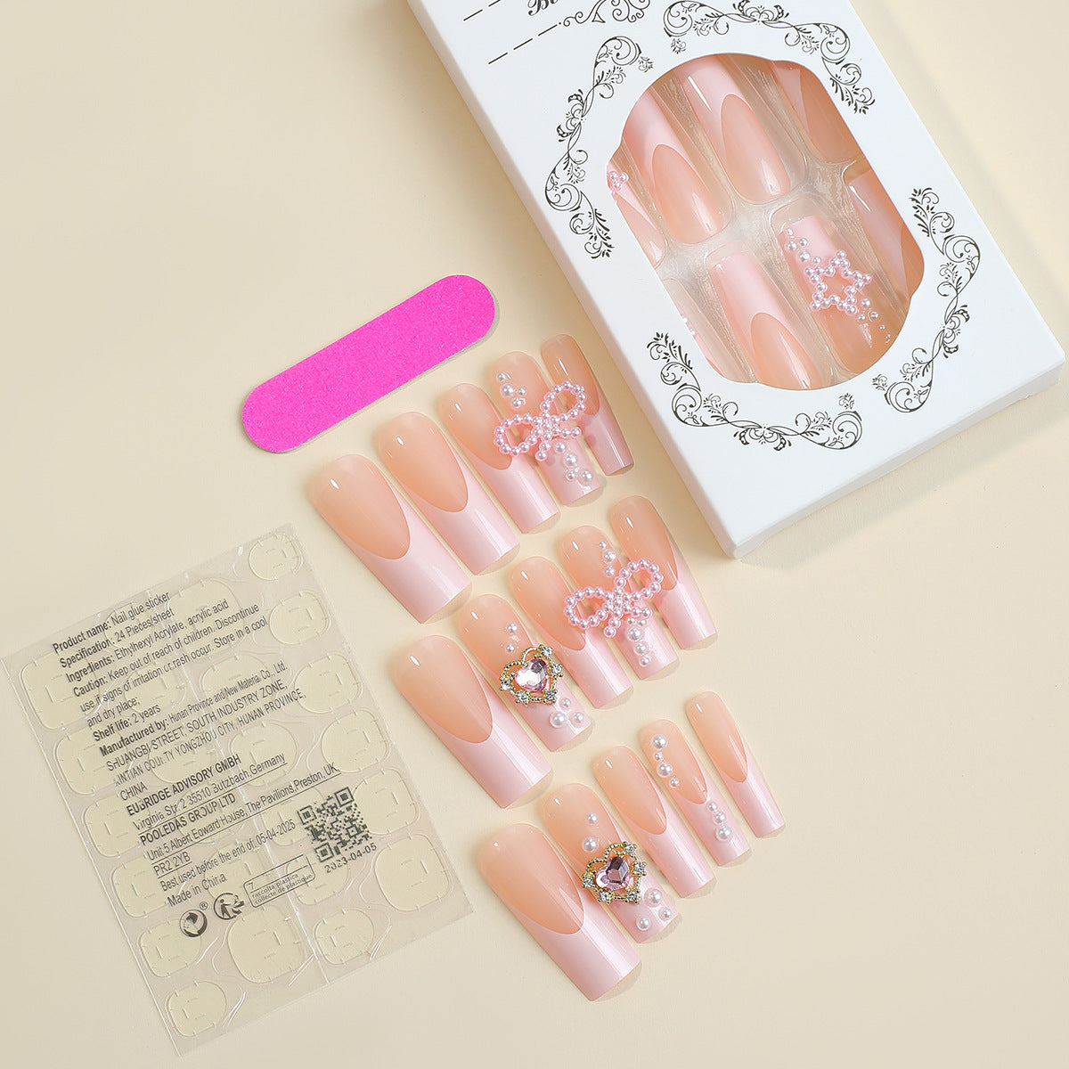 Women's Love Diamond Bow Wear Nail Tip